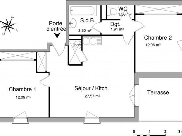 Location Appartement 3 pièces 59.9 m² - 389 RUE DE LA CROIX BLANCHE Mont De Marsan 40000