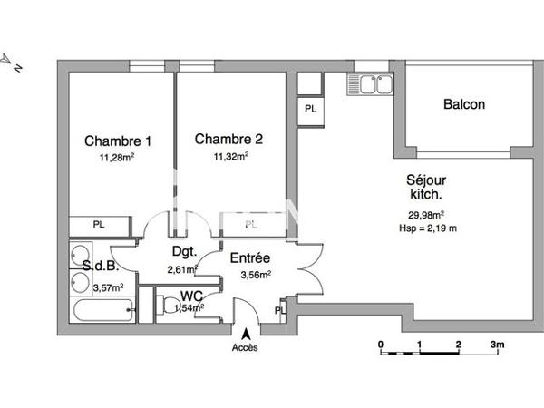 Location Appartement 3 pièces 62.86 m² - 100 RUE DES BOEUFS Aix En Provence 13100