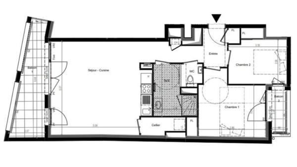 Appartement Nantes T3 - 69.19 m2 - Neuf