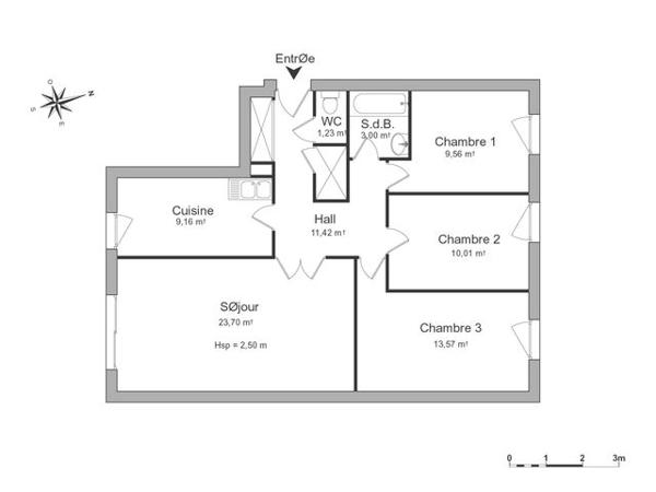 Appartement 4 pièces T4 F4 81.7 m² à Rouen 17 RUE DE SEINE 76100 à louer