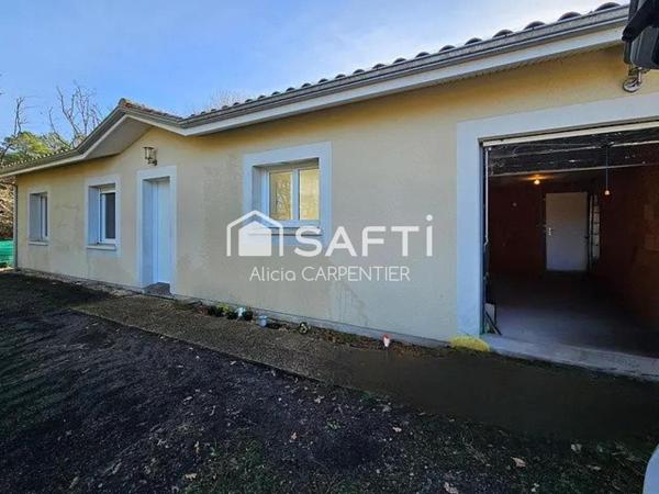 Maison de plain-pied avec 3 chambres et un garage