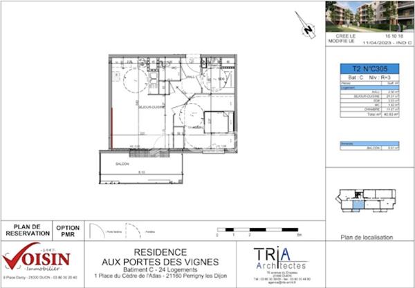 Appartement · Location Perrigny Les Dijon (21160) 2 pièces · 41m²