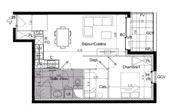 Appartement F2 Bis à vendre  3 pièces - 49,37 m2 LE TOUQUET PARIS PLAGE - 62