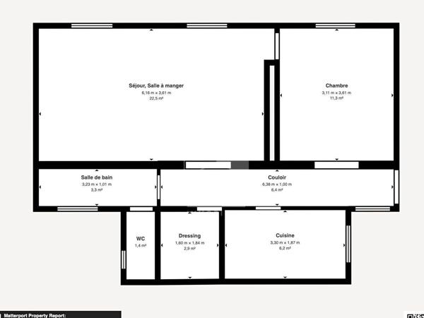 Appartement 3 pièces 55 m2
