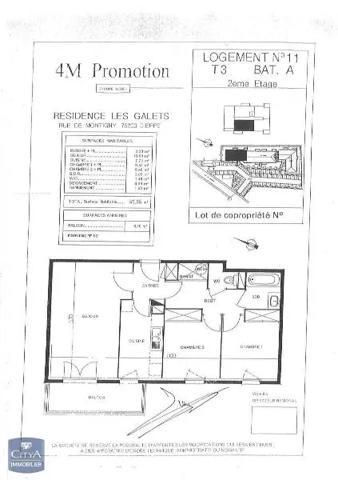 Appartement à louer 3 pièces 59.48m² Dieppe (76200)