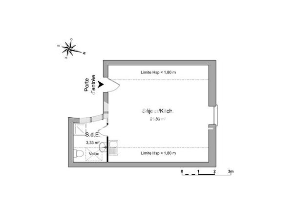Location Studio 28.3 m² - 41 BOULEVARD AGUADO Evry 91000