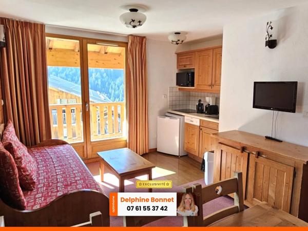 Valfréjus, appartement 3P/ T3 de 32 m2 en dernier étage d'un chalet bord piste de ski
