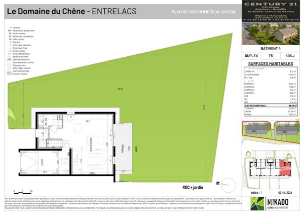 Maison à vendre  5 pièces - 99,43 m 2   ENTRELACS  - 73
