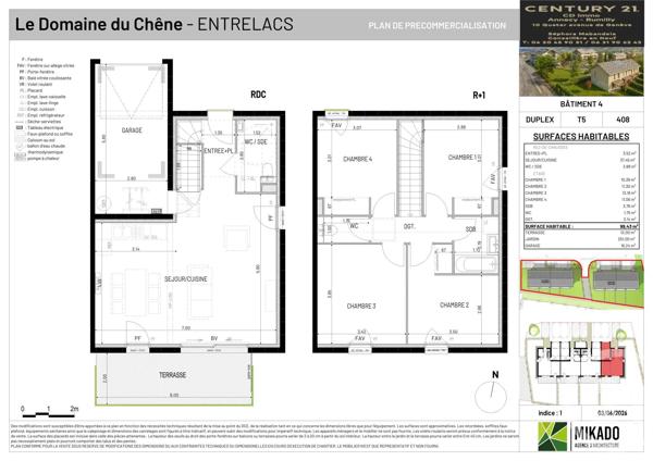 Maison à vendre  5 pièces - 99,43 m 2   ENTRELACS  - 73