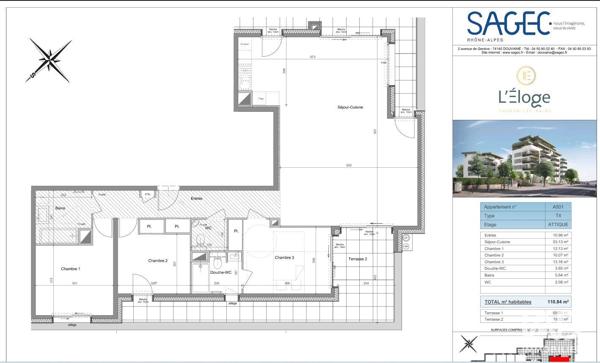 Appartement à vendre 4 pièces 110 m² Thonon-les-Bains