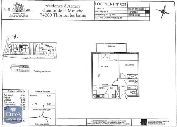 Appartement à louer 2 pièces 48.3m² Thonon-les-Bains (74200)