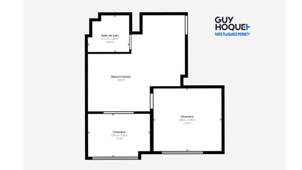 Appartement 2 pièces non meublé à louer à Paris - Référence L1038