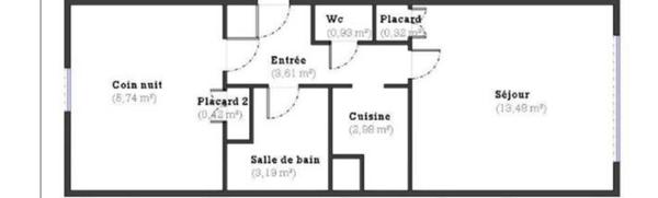 Gouaux-de-Larboust (31110) Appartement T2 trés Lumineux en Station de Ski a PEYRAGUDES (31) limitrophe 65.