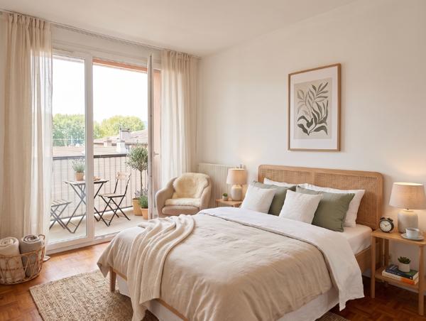 Appartement T4 75m² avec balcons