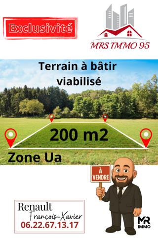 Terrain à bâtir viabilisé, de 200 m2, zone UA