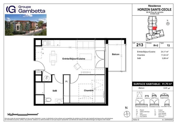 Magnifique appartement à vendre T2 résidence neuve à ALBI (81)