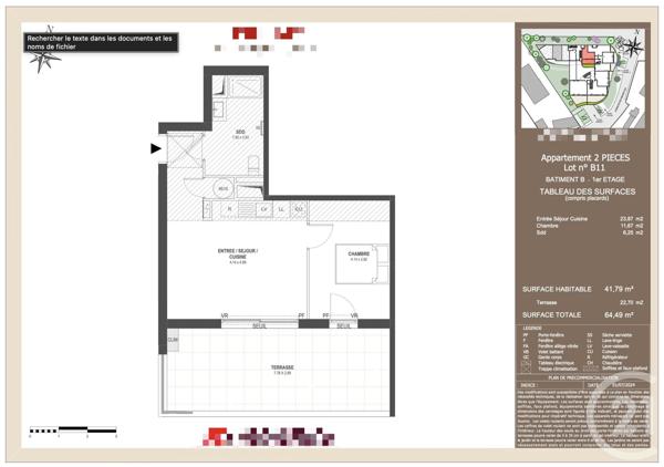 Appartement T2 à vendre  2 pièces - 41,79 m2 VILLENEUVE LOUBET - 06