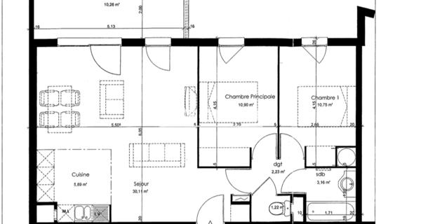 À vendre Appartement 3 pièces 64.26 m² - Vaulx-en-velin 69120