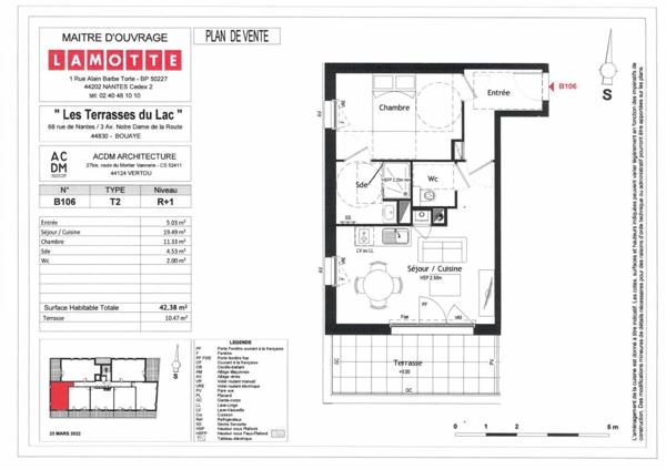 Appartement à louer 2 pièces - 42 m²