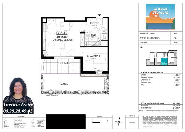 Appartement 2 pièces - 49 m²