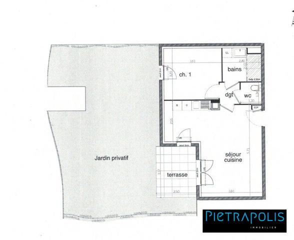 T2 de 46,70 m² avec terrasse et jardin privatif