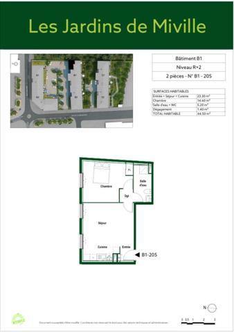 Appartement 2 pièces 44 m² GONESSE - 95500