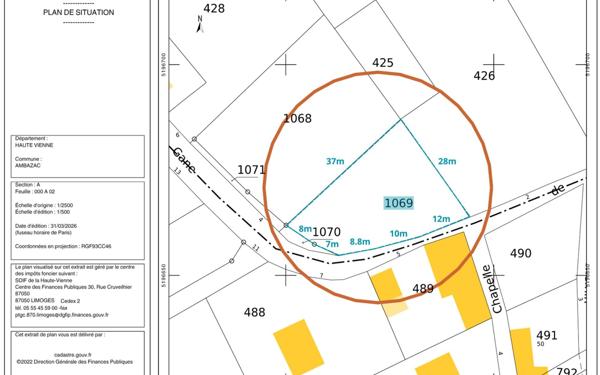 Terrain à vendre    Ambazac