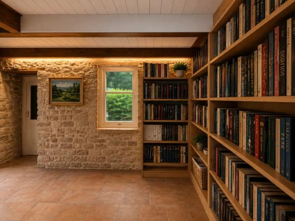 Stone house with private garden, outbuildings and barn in Ma