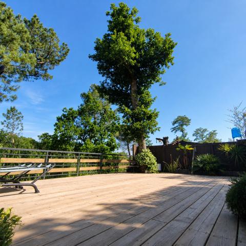 Taussat-les-Bains – Maison contemporaine rénovée avec terrasse, vue boisée et aperçu Bassin