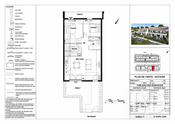 Appartement T3 avec jardin