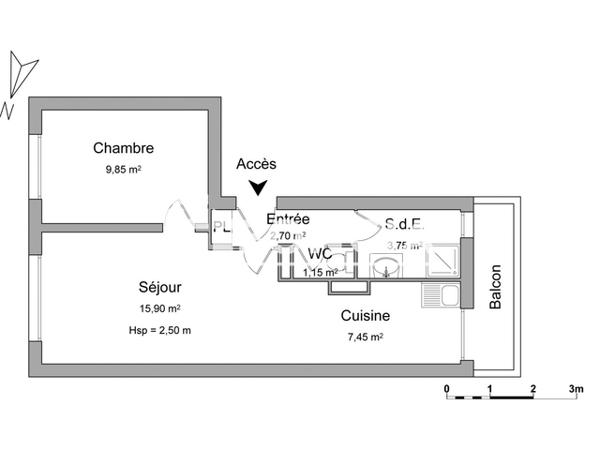 Location Appartement meublé 2 pièces 40.8 m² - 63 BD FRANCOISE DUPARC Marseille 13004