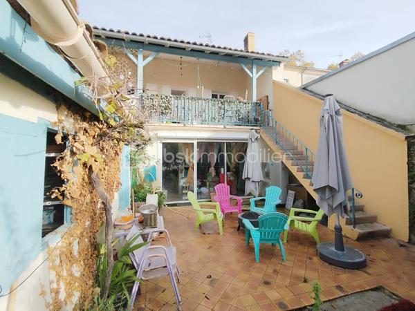 Située dans la ville historique de Nérac, dans un quartier recherché, cette belle maison de ville d’une surface totale de 180 m2, avec son immense garage et son jardin clos et arboré de 700 m2 offre de généreux volumes réparti trois niveaux.

En rez-de-chaussée, vous trouverez une entrée équipée d'un monte-escalier, un garage de plus 65 m2, une grande pièce actuellement à usage d’atelier donnant sur la terrasse avec buanderie adjacente (espace pouvant aisément être transformé en grand studio indépendant…).

A l’étage, vous accueille une très belle pièce de vie lumineuse avec sa cheminée, une cuisine ouverte, le tout développant environ 55 m2, un couloir dessert deux chambres spacieuses, une salle de bain, un WC séparé, et une belle terrasse couverte de 18 m2 offrant une vue agréable sur le jardin arboré.

Au second, deux spacieuses chambres, une salle d’eau et un grand grenier isolé, pouvant être transformé en chambre supplémentaire ou salle de jeux, viennent compléter ce bien.

Notre expertise : Maison confortable et lumineuse, récemment équipé d’un chauffage central par pompe à chaleur. L’immense garage ainsi que le jardin en sont les principaux atouts. Prévoir quelques embellissements.

Situation : En centre-ville, proches des commerces des écoles à pied, en osmose avec son quartier.

Elle vous surprendra autant par son espace que par son potentiel et son terrain arboré.
Ce lieu, dans lequel vous pouvez réaliser toutes vos envies, vous séduira à coup sûr.
A découvrir sans tarder !