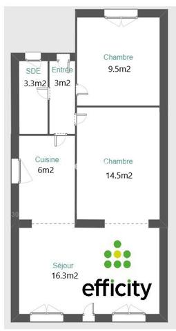 Maison 3 pièces - 53 m²