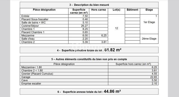 T3 73 m² Charges 50€/mois | Garage 22 m²