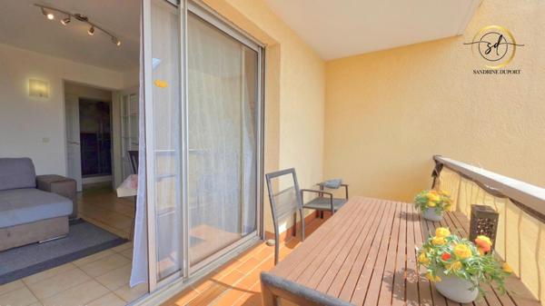 T2 meublé avec parking dans résidence sécurisée. terrasse vue piscine et canigou
