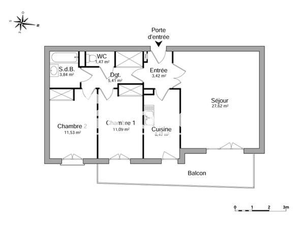 Location Appartement 3 pièces 72.85 m² - 100 R.ST BRICE-SENTE GALICHETS Chartres 28000