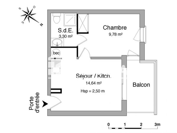 Location Appartement 2 pièces 27.72 m² - 76 TRAVERSE DE LA GOUFFONE Marseille 13009