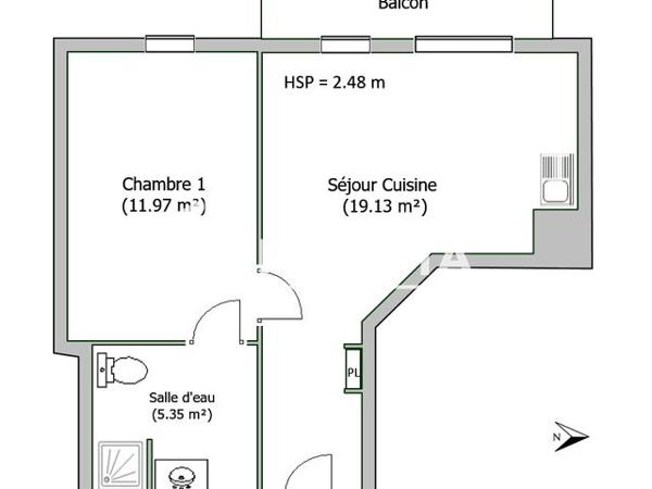 Location Appartement 2 pièces 36.45 m² - 13 CHEMIN DES VILLAS Francheville 69340