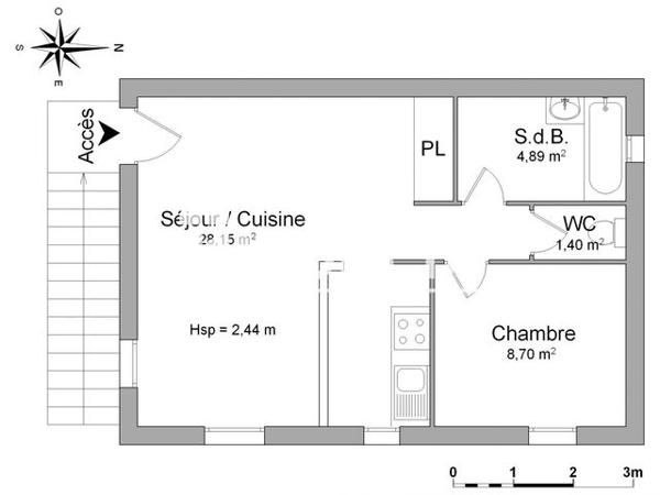 Location Appartement 2 pièces 43.14 m² - 40 RUE DE LA REPUBLIQUE Villeneuve Les Avignon 30400