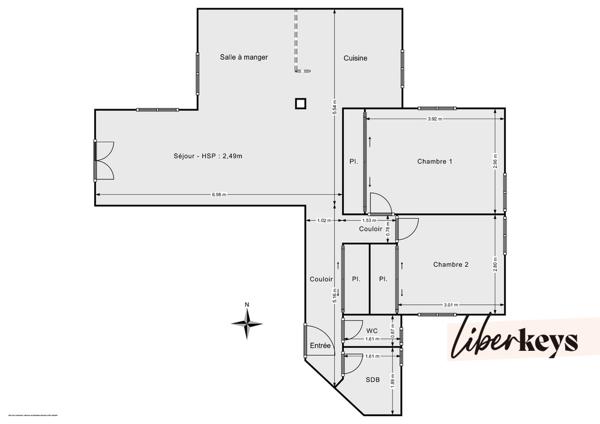 Appartement T3 RDC , Parking, terrasse
