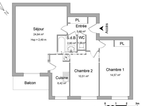 Location Appartement 3 pièces 66.13 m² - 14 RUE LOUIS BEAUNIER Melun 77000