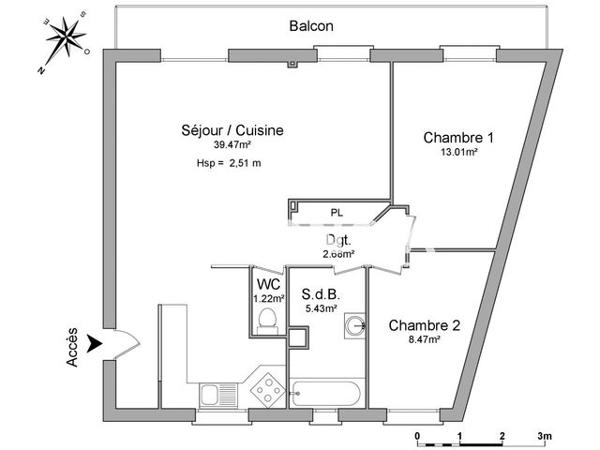 Location Appartement 4 pièces 71.36 m² - 22 RUE DES PAQUERETTES Draveil 91210