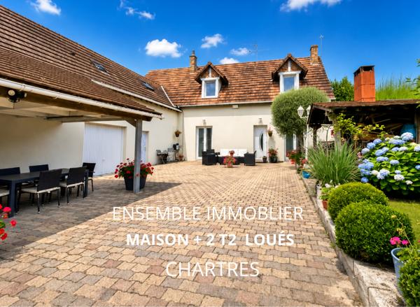 Ensemble immobilier avec revenus locatifs ? Maison 120 m² + 2 T2 loués ? Chartres