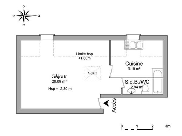 Location Studio 28 m² - 8 RUE COMBE DES DAMES Perigueux 24000