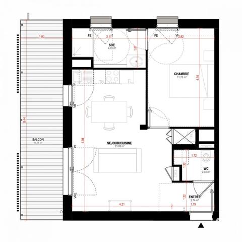 Appartement à vendre 2 pièces 43 m² Saint-Nazaire