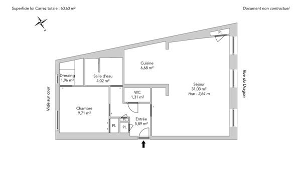 Appartement Paris 6e - SAINT-GERMAIN DES PRÉS / RUE DU DRAGON