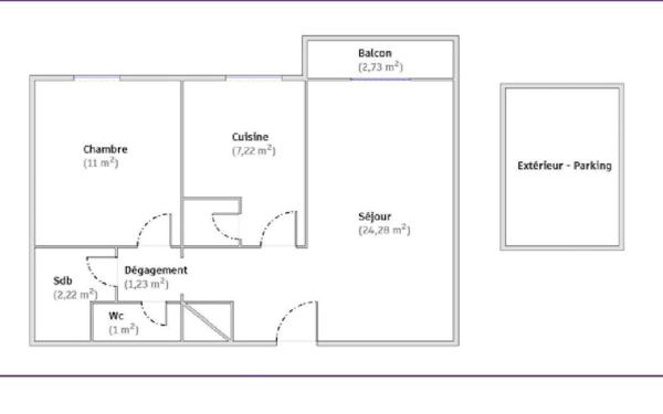 Appartement à vendre    2 pièces • 46,95 m2 Argenteuil