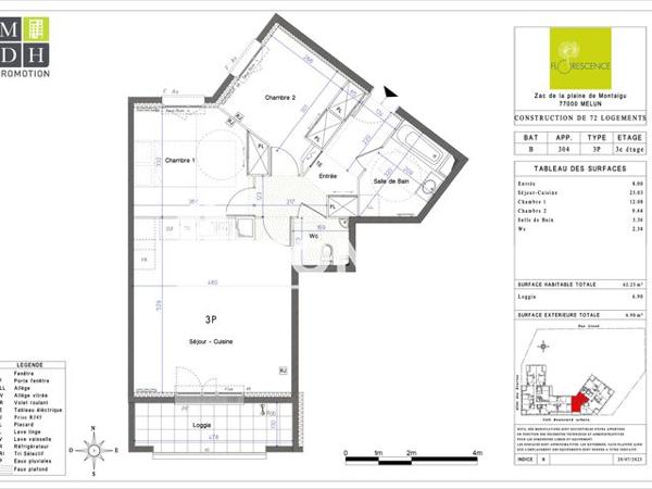 Location Appartement 3 pièces 62.3 m² - 1215 BOULEVARD DE L'EUROPE Melun 77000