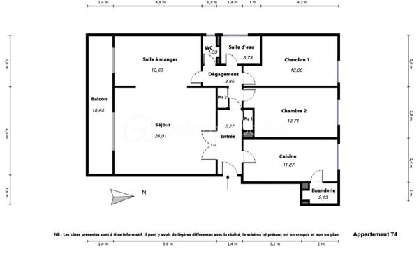 Appartement de 93,30 m²