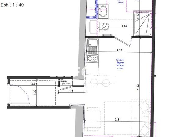 Location Studio 22.17 m² - Dole 39100